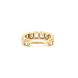14K Gold Radiant Diamond Lab Grown Bezel Fashion Band