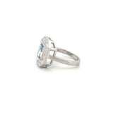14K Gold Lab Grown Blue Diamond Baguette Bezel Band
