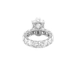 14K Gold 5.00 Carat Lab Grown Oval U Prong Oval Set Diamond Walls Engagement Ring with Diamond Under Halo