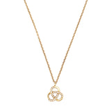 14K Gold Tri Knot Diamond Pendant Necklace