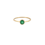 14K Gold Birth Stone Round Bezel Ring