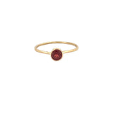 14K Gold Birth Stone Round Bezel Ring