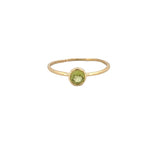 14K Gold Birth Stone Round Bezel Ring