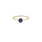 14K Gold Birth Stone Round Bezel Ring