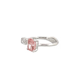 14K Gold Pink and White Lab Grown Diamond Open Band
