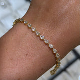 14K Gold East West Lab Grown Pear Cut Diamond Tennis Bracelet