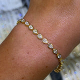 14K Gold East West Lab Grown Pear Bezel Diamond Tennis Bracelet