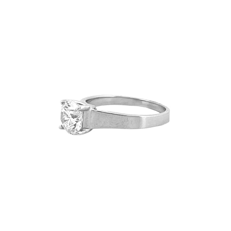 14K Gold 1.50 Carat Round Cut Lab Grown Diamond Thick Cathedral Solitaire Engagement Ring