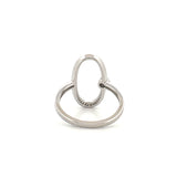 14K White Gold Open Oval Diamond Ring