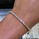 14K Gold East West Lab Grown Emerald Cut Diamond Tennis Bracelet