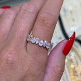 14K Gold Alternating Lab Grown Diamond Pear Eternity Band