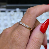 14K Gold East West Lab Grown Diamond Pear Five Stone Band