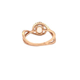 14K Gold Oval Morganite Split Curve Diamond Ring
