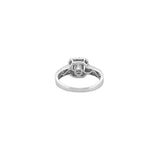14K Gold Princess Natural Diamond Halo 3 Row Engagement Ring