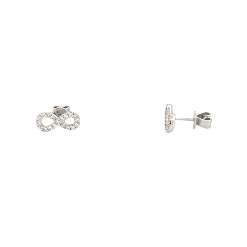 14K Gold Diamond Infinity Stud Earrings
