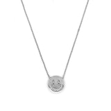 14K Gold Diamond Happy Face Pendant Necklace