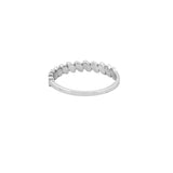 14K Gold Slant Oval Diamond Band