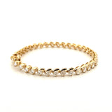 14K Gold Offset Pear Natural Diamond Bracelet