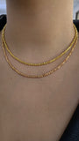 14K Gold Moon Cut Bead Chain Necklace