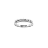 14K Gold Bead and Prong Set Diamond Two Row Band