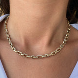14K Gold Link Diamond Necklace