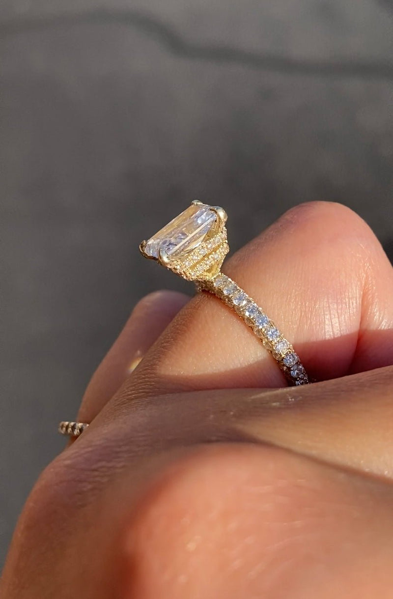 14K Gold 2.50 Carat Radiant Lab Grown Diamond Engagement