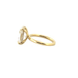 14K Gold 4.00 Carat Oval Lab Grown Diamond Under Halo Engagement Ring