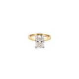 14K Two-Tone Gold 3.00 Carat Lab Grown Radiant Solitaire Under Halo Engagement Ring