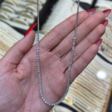 14K Gold Natural Diamond Half Tennis and Half Franco Chain Necklace