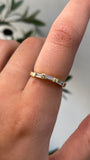 14K Gold Three Baguette Thick Prong Diamond Band