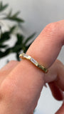 14K Gold Three Baguette Thick Prong Diamond Band