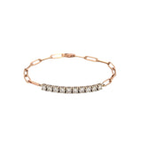 14K Gold Tennis Paper Clip Bracelet