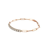 14K Gold Tennis Paper Clip Bracelet