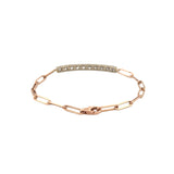 14K Gold Tennis Paper Clip Bracelet