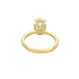 14K Gold 3.00 Carat Lab Grown Oval Diamond Prong Set Under Halo Engagement Ring