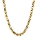 14K Gold 9.5MM Hollow Cuban Chain Necklace