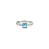 14K Gold Princess Blue Tourmaline Bezel Ring