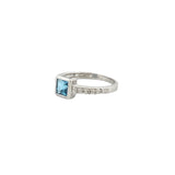 14K Gold Princess Blue Tourmaline Bezel Ring