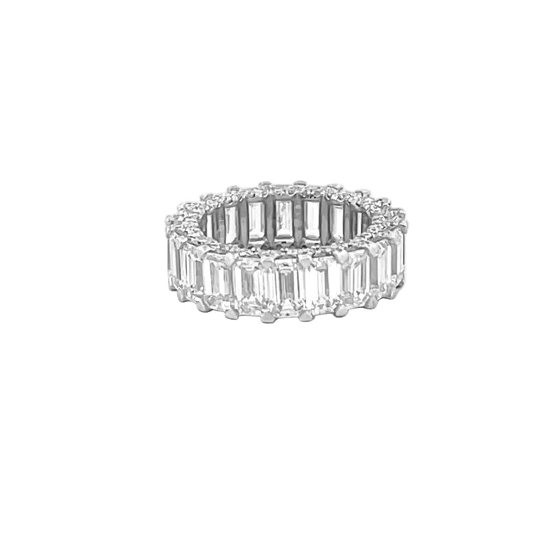 14K Gold Lab Grown Diamond Emerald U-Prong Eternity Band