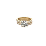 14K Gold 2.00 Carat Lab Grown Round Diamond Cathedral Engagement Set