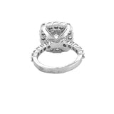 14K Gold 3.00 Carat Lab Grown Cushion Cut Diamond Wide Halo Engagement Ring