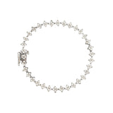 14K Gold Natural Flower Diamond Tennis Bracelet