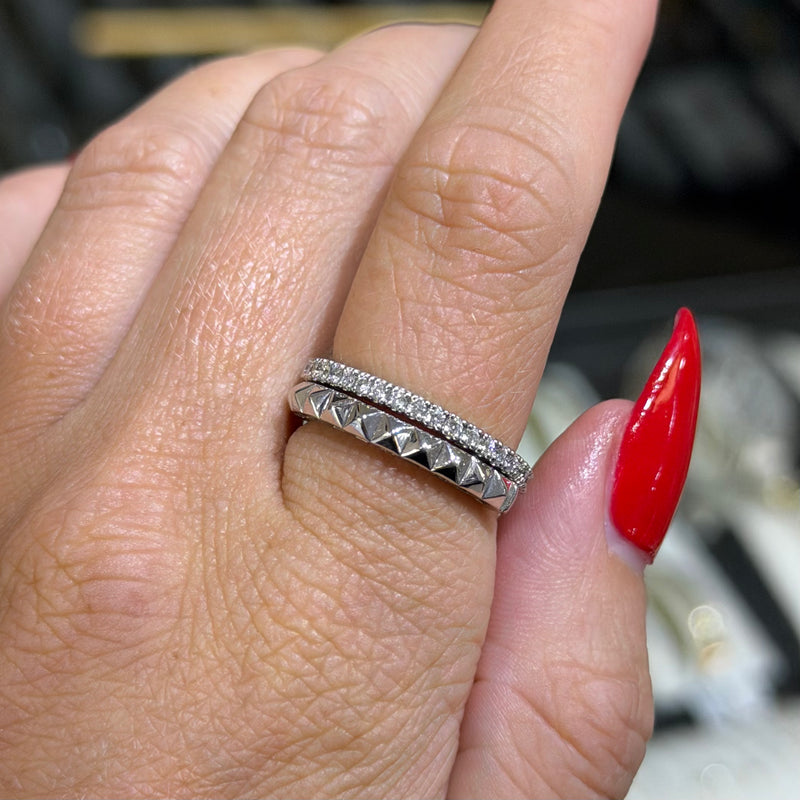 14K Gold Fully Adjustable Tennis Style and Studded Diamond Flexible Band
