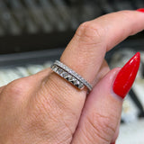 14K Gold Fully Adjustable Tennis Style and Studded Diamond Flexible Band