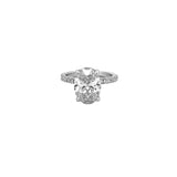 14K Gold 4.00 Carat Lab Grown Oval Diamond Under Halo Engagement Ring
