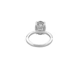 14K Gold 4.00 Carat Lab Grown Oval Diamond Under Halo Engagement Ring