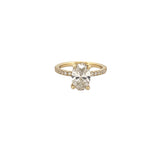 14K Gold 2.00 Carat Lab Grown Oval Diamond Under Halo Engagement Ring