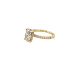 14K Gold 2.00 Carat Lab Grown Oval Diamond Under Halo Engagement Ring