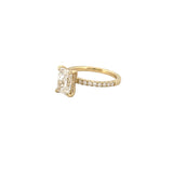 14K Gold 2.00 Carat Lab Grown Radiant Diamond Under Halo Engagement Ring