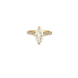 14K Gold 2.00 Carat Lab Grown Marquise Diamond Under Halo Engagement Ring